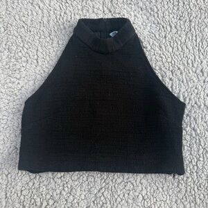 Zara black high neck crop top